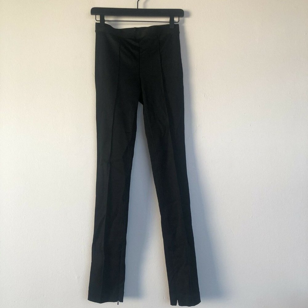 Helmut Lang Rib Leggings Pants Black Pull On Ankle Zip Blogger S NWT $370 - Picture 9 of 12